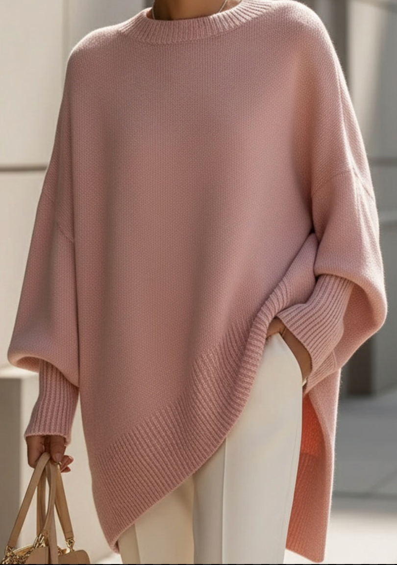 Women's Oversized Wool and Cashmere Sweater - Warm Winter Knit Pullover