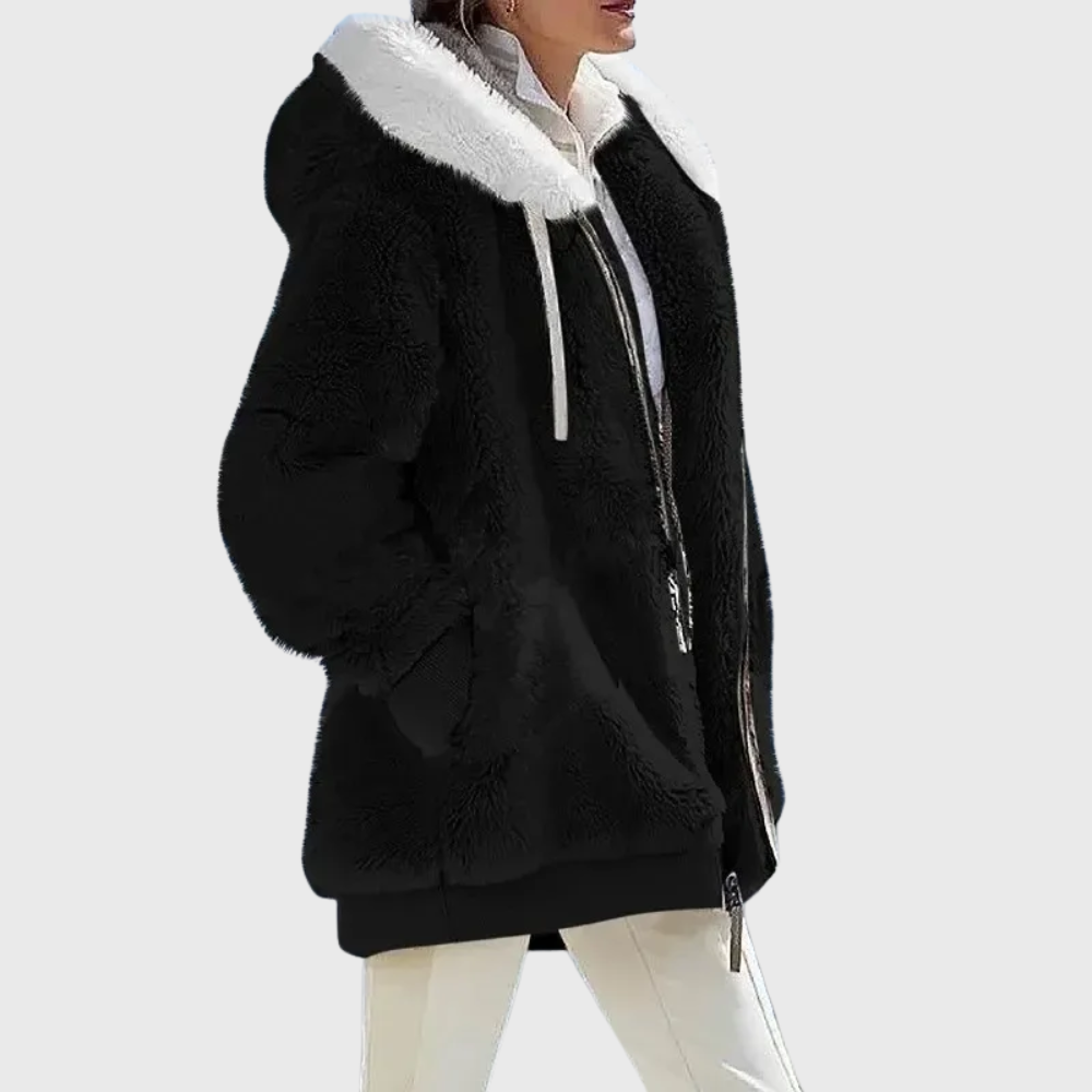 Women's Warm Fleece Winter Jacket with Hood