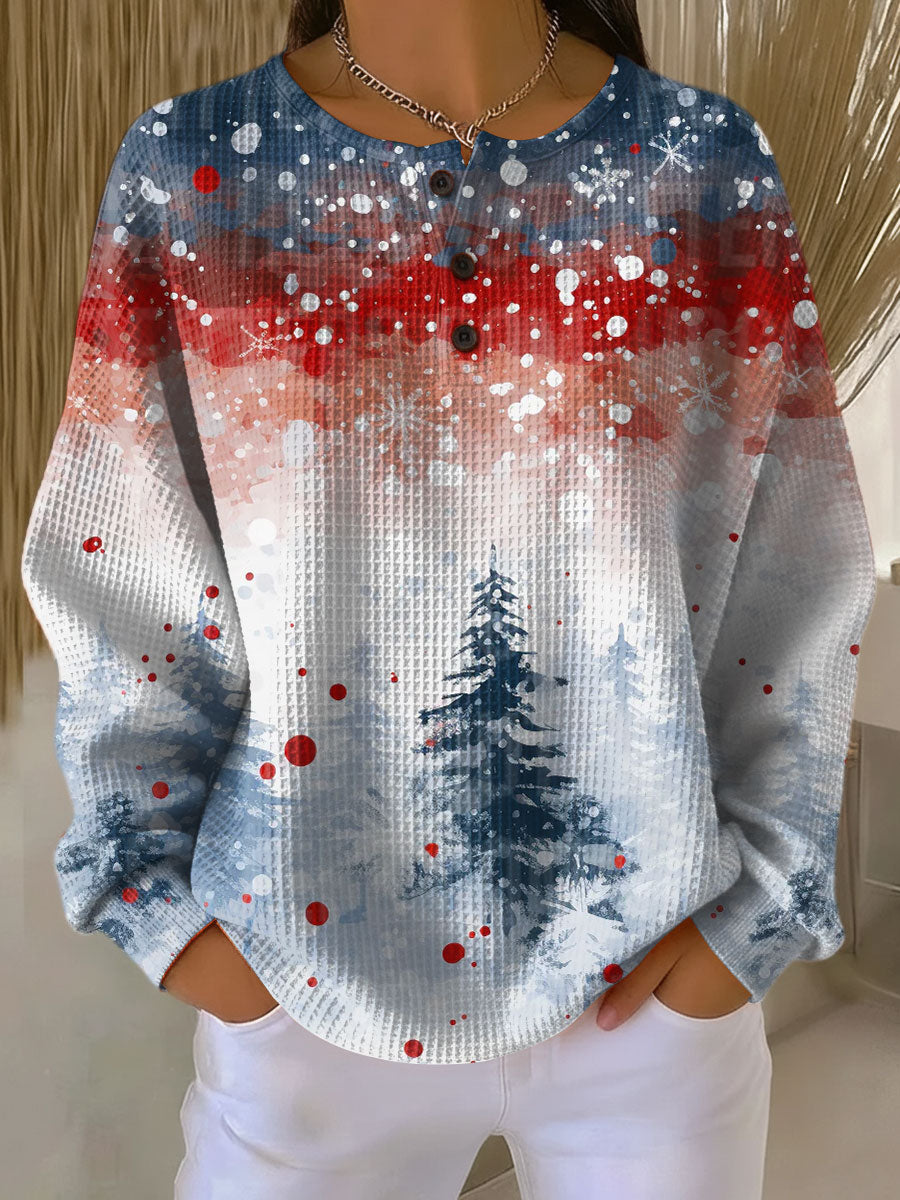 Women's Warm Christmas Sweater with Soft Christmas Tree Design