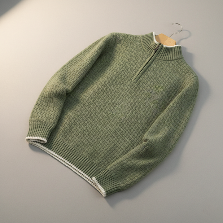Structured Quarter-Zip Knit Sweater Men's
