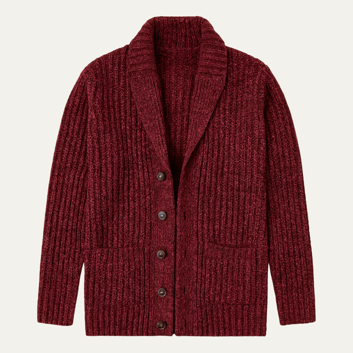 Warm Chunky Knit Men's Shawl Collar Cardigan