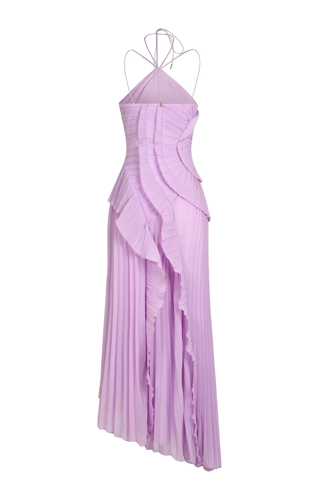 Elegant Pleated Ruffle Women's Maxi Dress