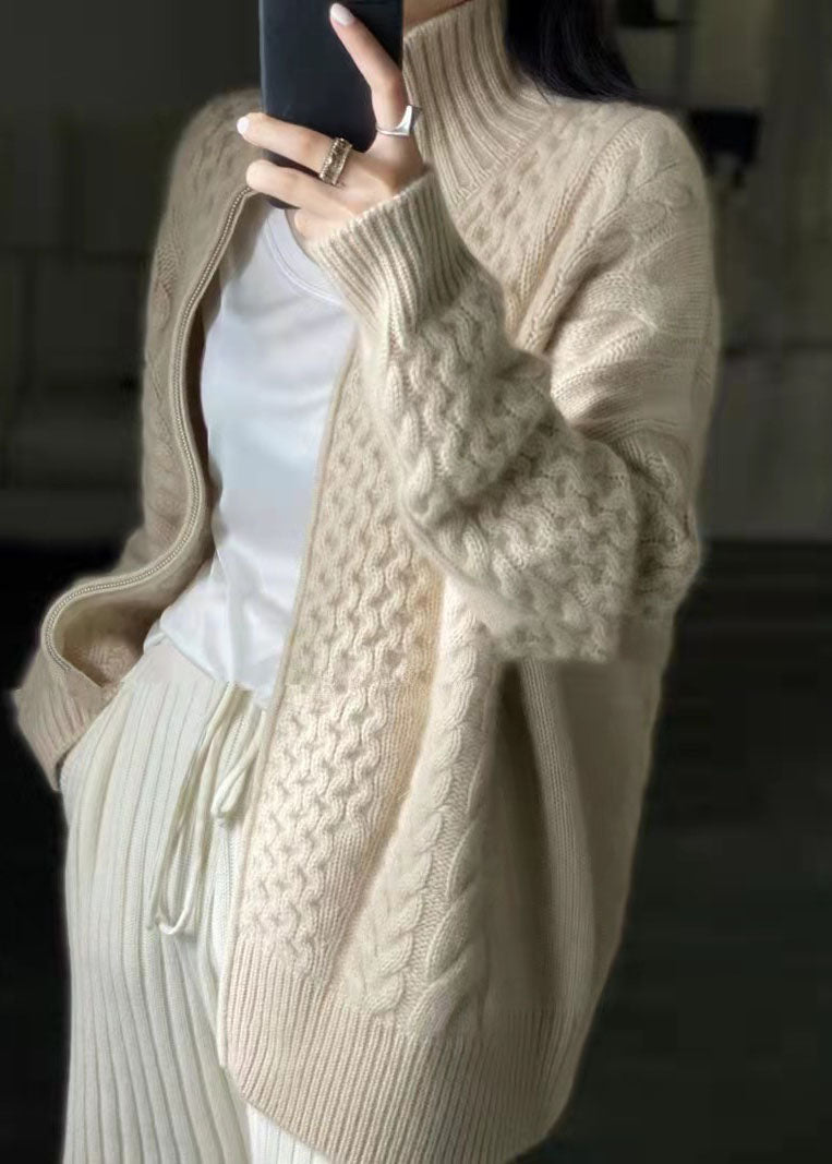 Luxurious Women's High-Neck Cardigan