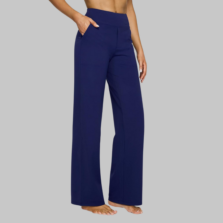 Women's Elegant Jersey Pants with Elastic Waistband