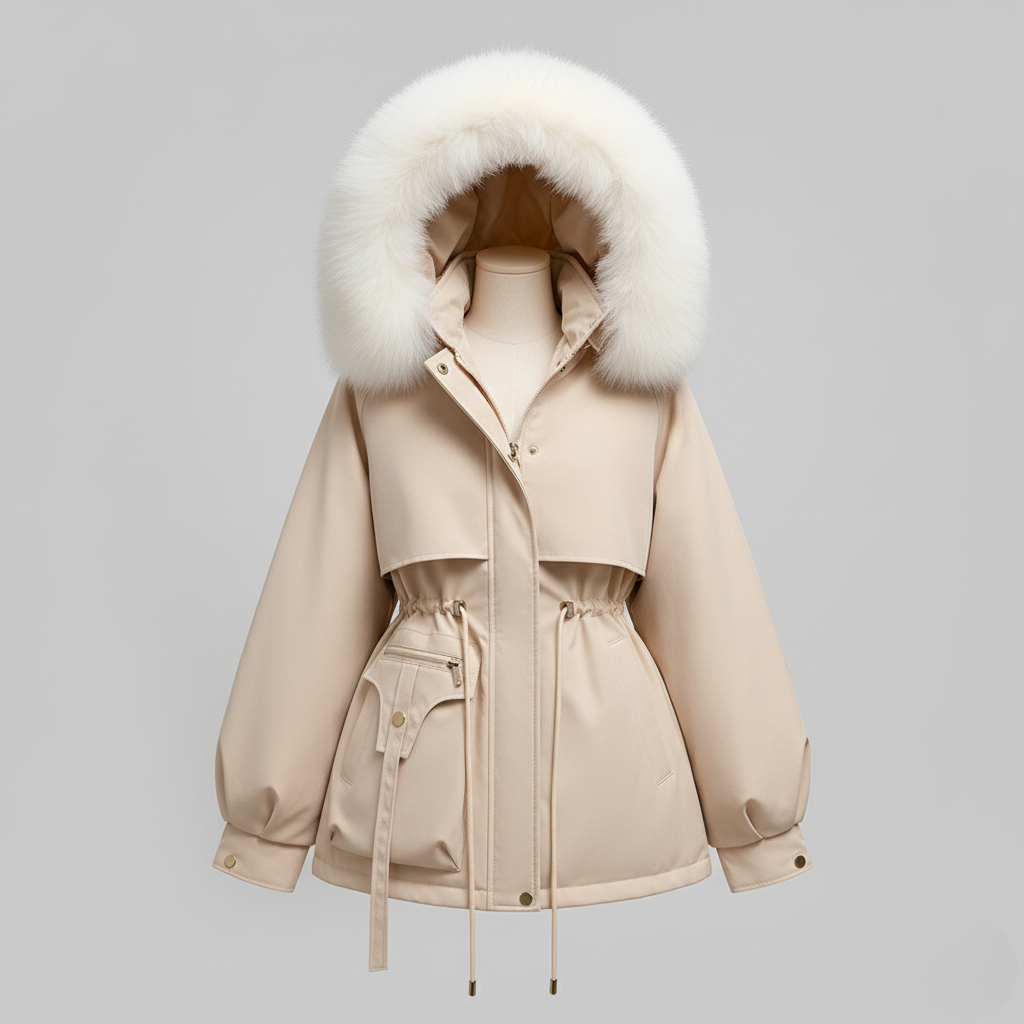 Luxurious Women's Winter Jacket with Faux Fur Trim