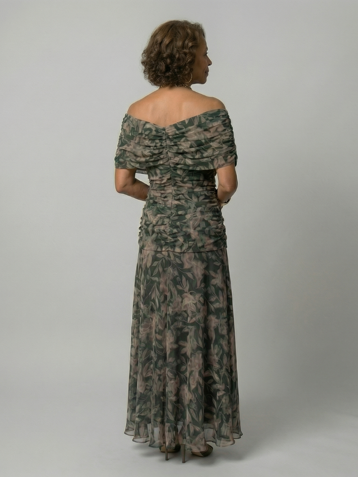 Elegant Lightweight Women's Off-Shoulder Flow Midi Dress