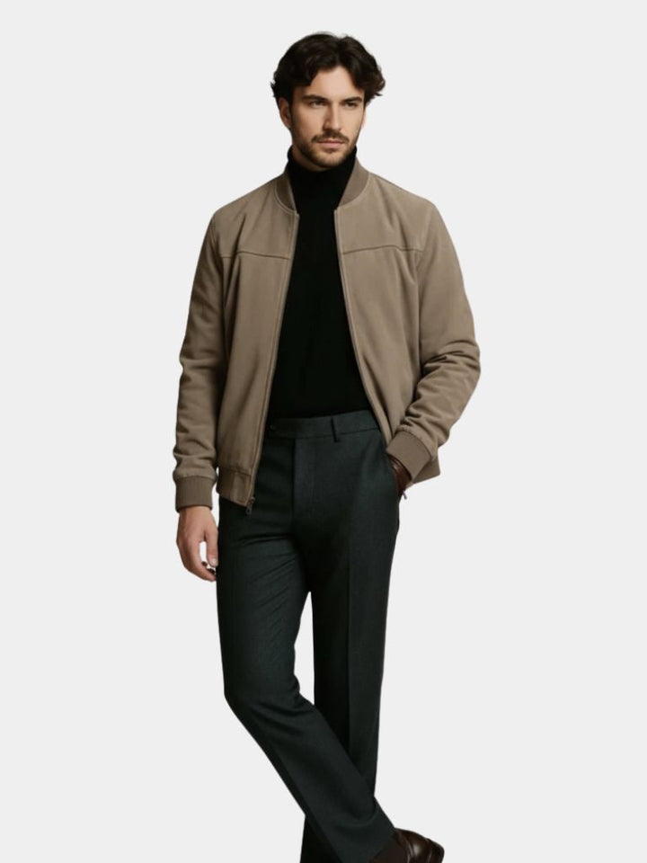 Men's Bomber Jacket - Classic Elegant Transitional Jacket in Premium Material