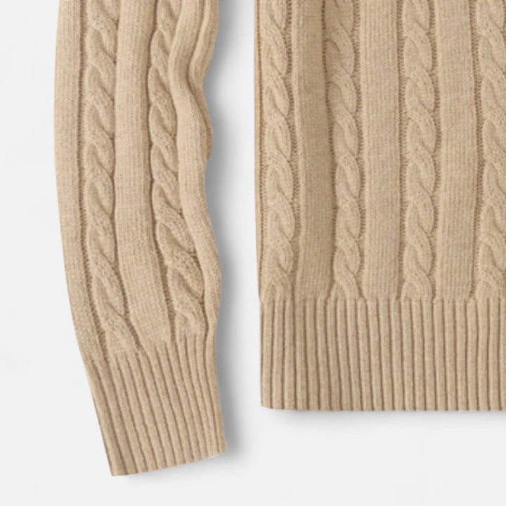 Classic Crew Neck Cotton-Blend Men's Sweater