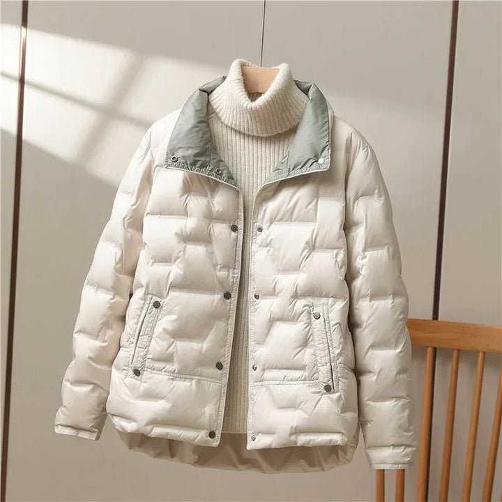 Women's Lightweight Quilted Down Jacket with Stand Collar