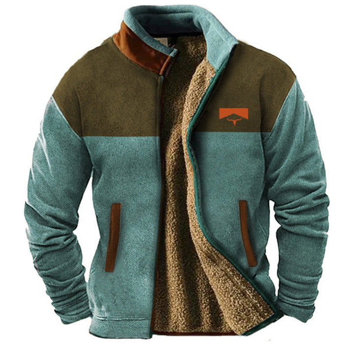 Elegant Men's Fleece Jacket with Thermal Lining - Warm Winter Jacket