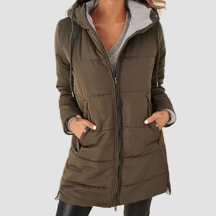 Women's Warm Hooded Down Jacket - Winter Puffer Jacket