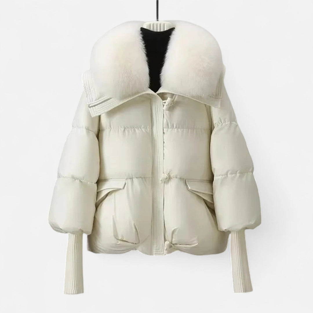 Elegant Women's Winter Jacket with Fur Collar and Down Fill