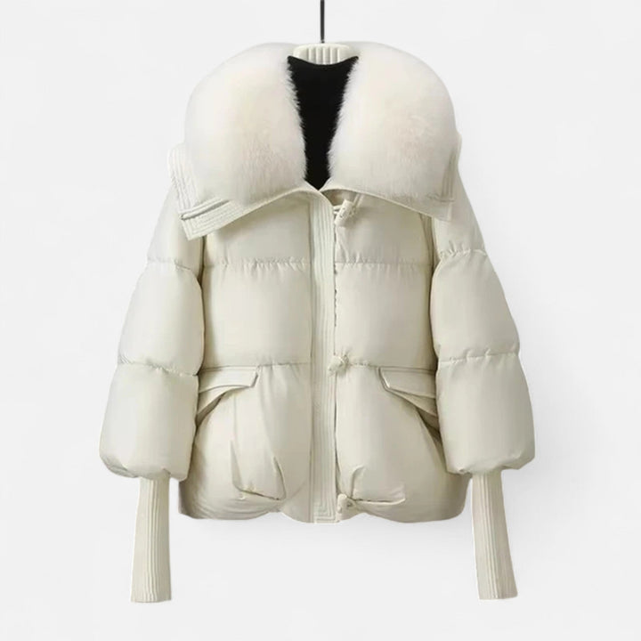 Elegant Women's Winter Jacket with Fur Collar and Down Fill