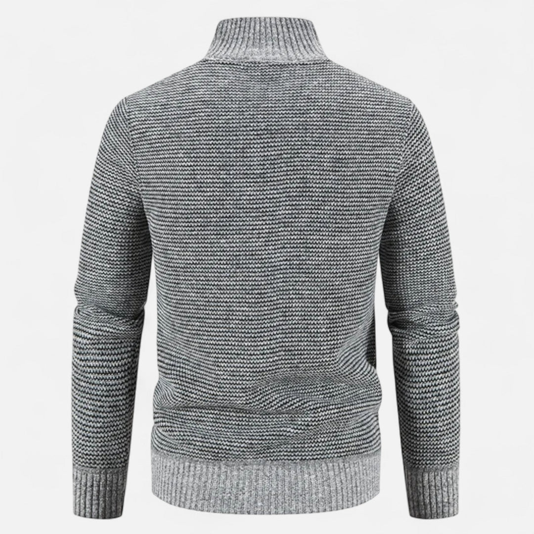 Men's Warm Fleece Patchwork Jacket with Stand Collar