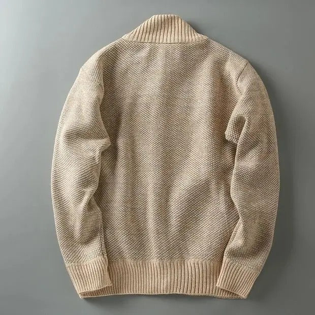 Men's Plaid Knit Jacket with Lining