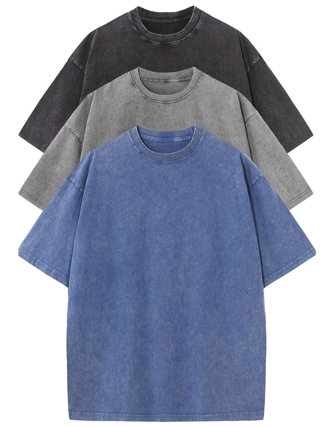 Oversized Cotton Basic Men's T-Shirt Set 3-Pack