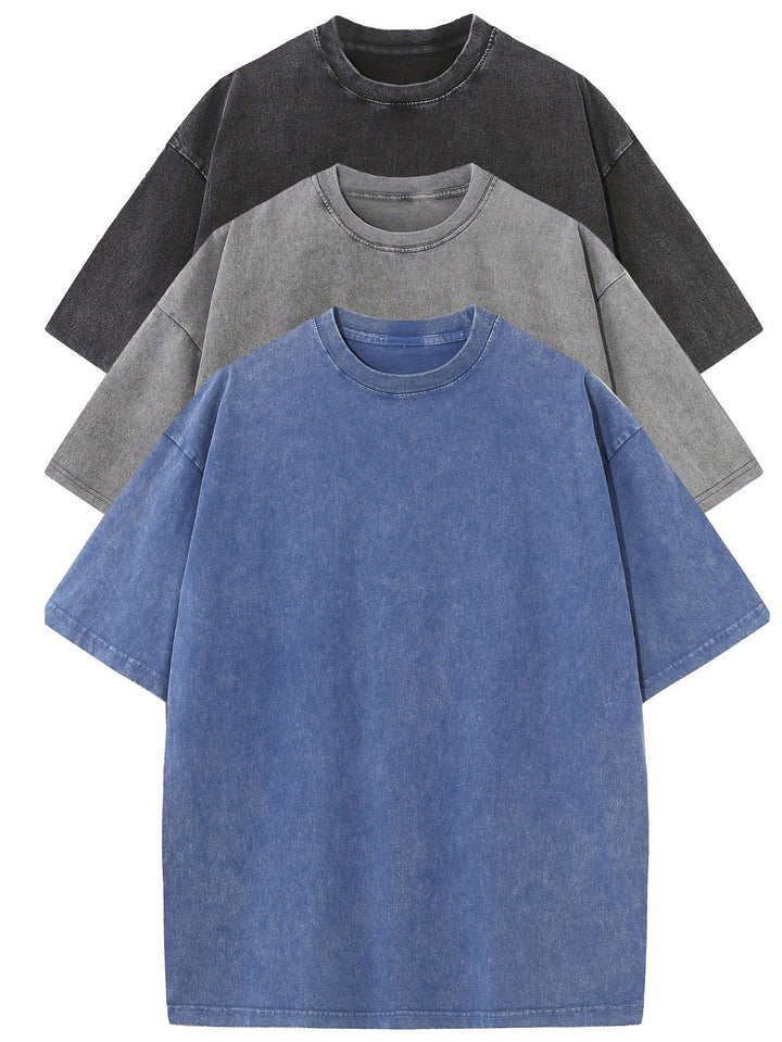 Oversized Cotton Basic Men's T-Shirt Set 3-Pack
