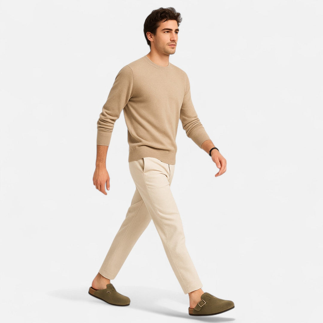 Men's Suede Slide Sandals with Cork Footbed