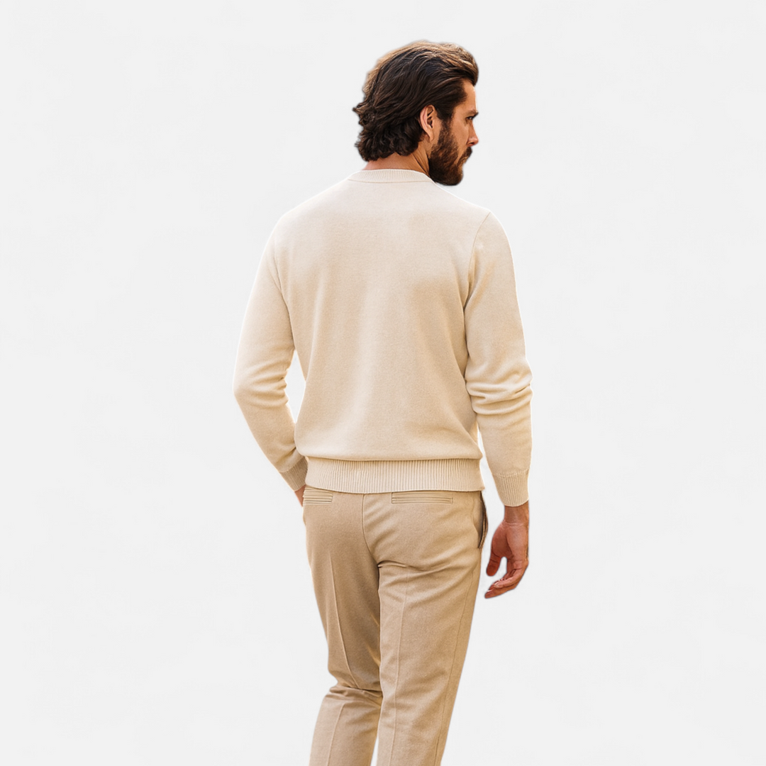 Men's Casual Crewneck Cashmere Wool Sweater