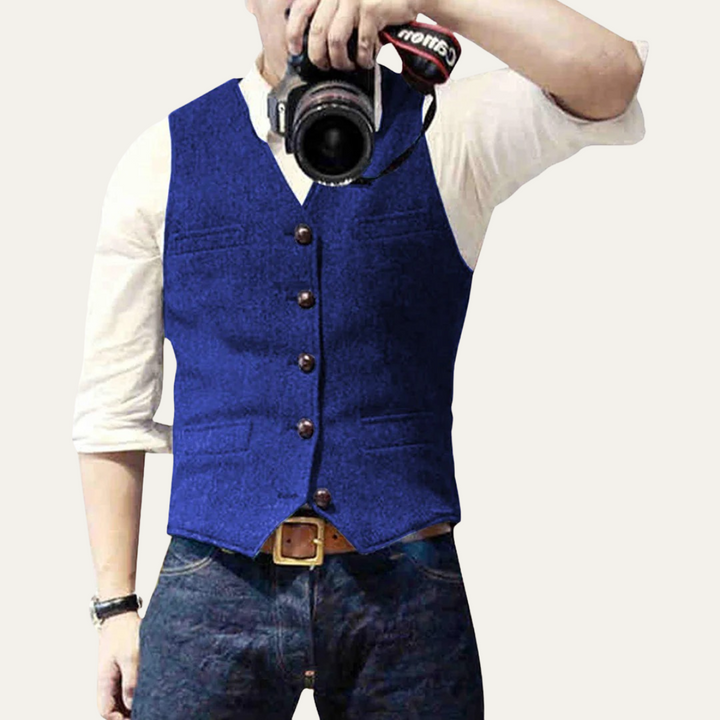 Elegant Vintage Men's Button-Up Vest
