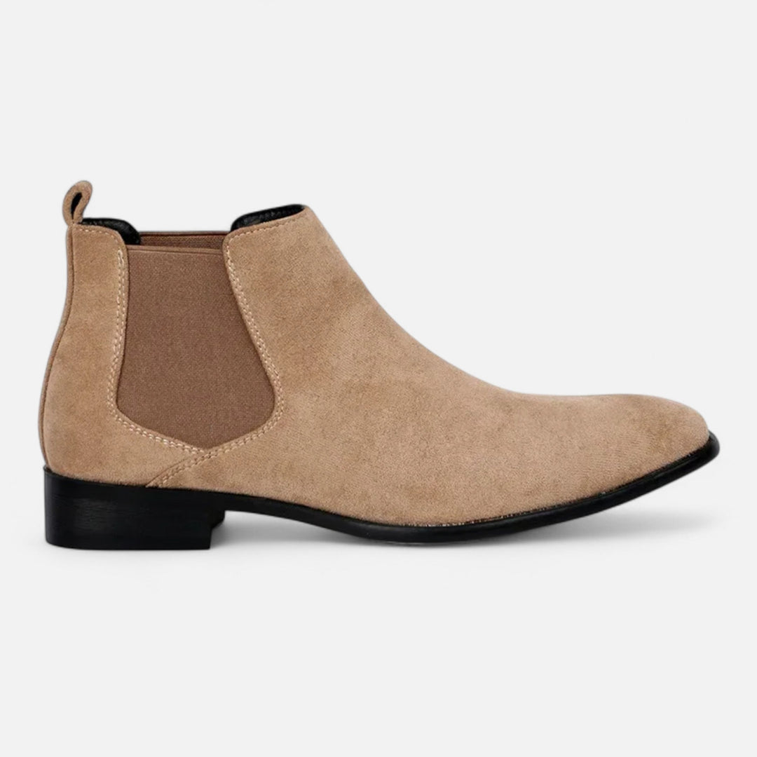 Men's Elegant Suede Chelsea Boots with Square Toe