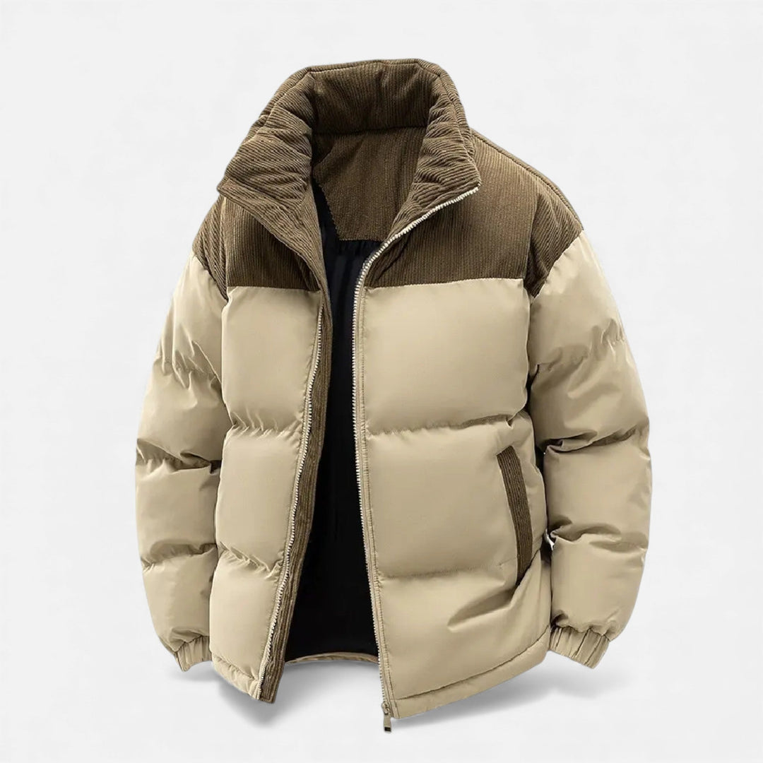 Men's Lined Winter Jacket with Removable Hood
