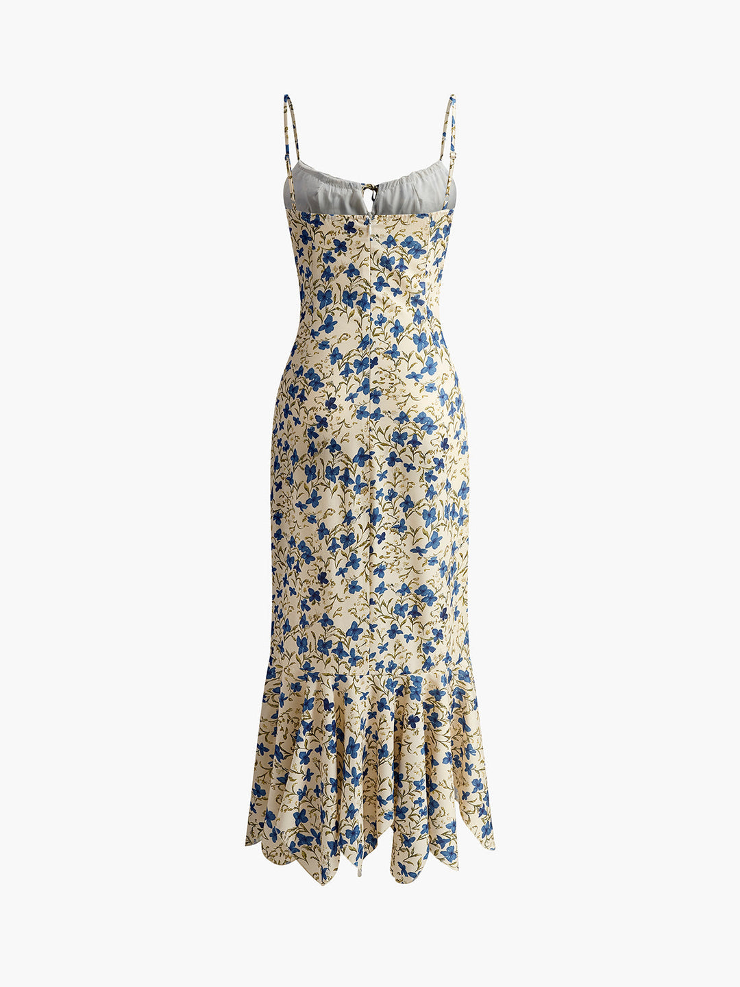 Elegant Printed Women's Maxi Dress with Knotted Irregular Hem