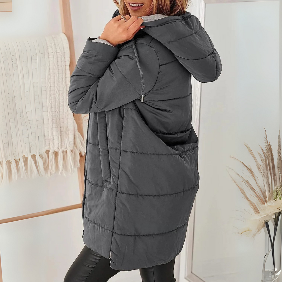 Women's Warm Hooded Down Jacket - Winter Puffer Jacket