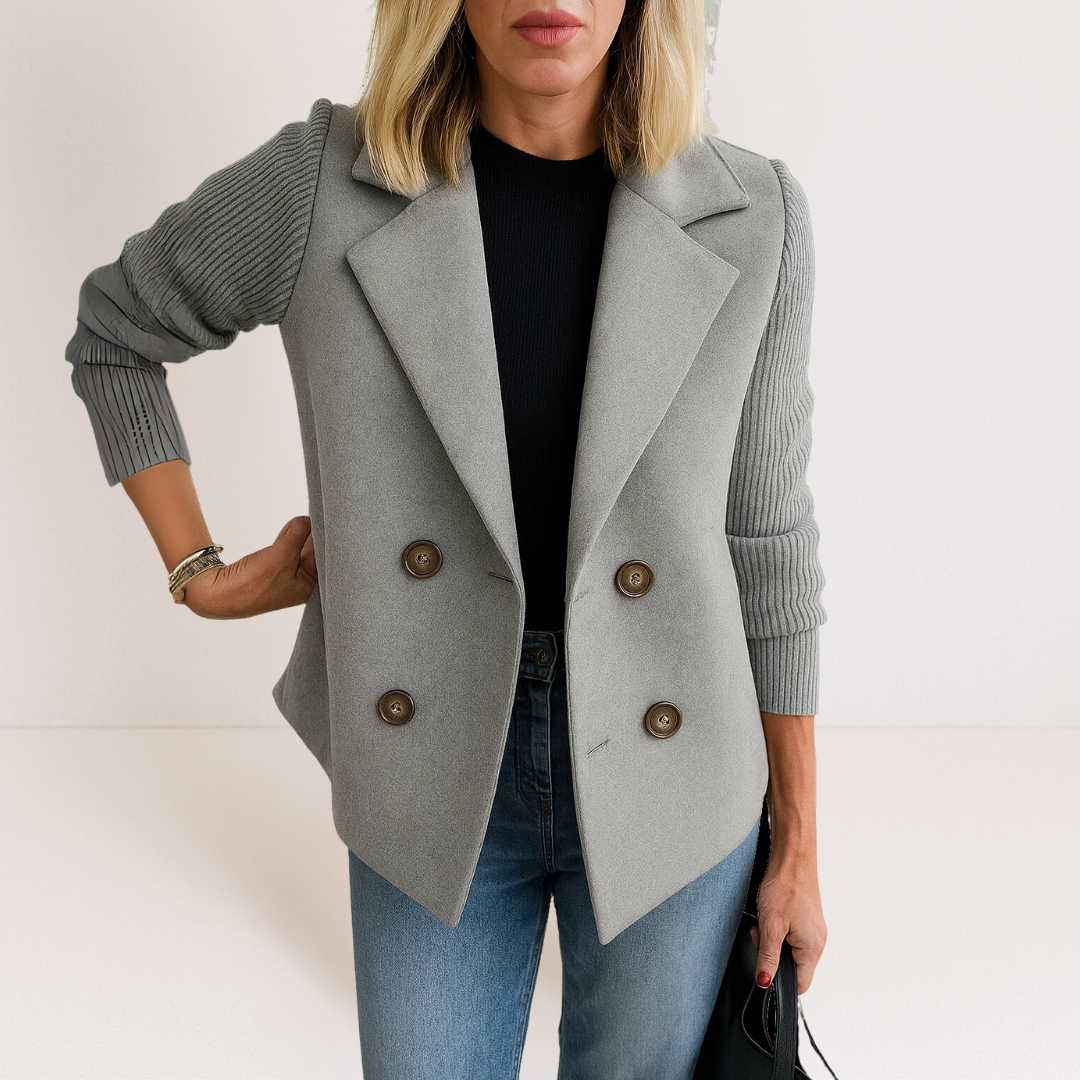 Elegant Women's Casual Blazer with Double-Breasted Closure