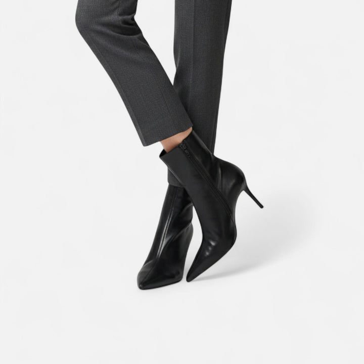 Elegant Women's Heeled Ankle Boots with Pointed Toe