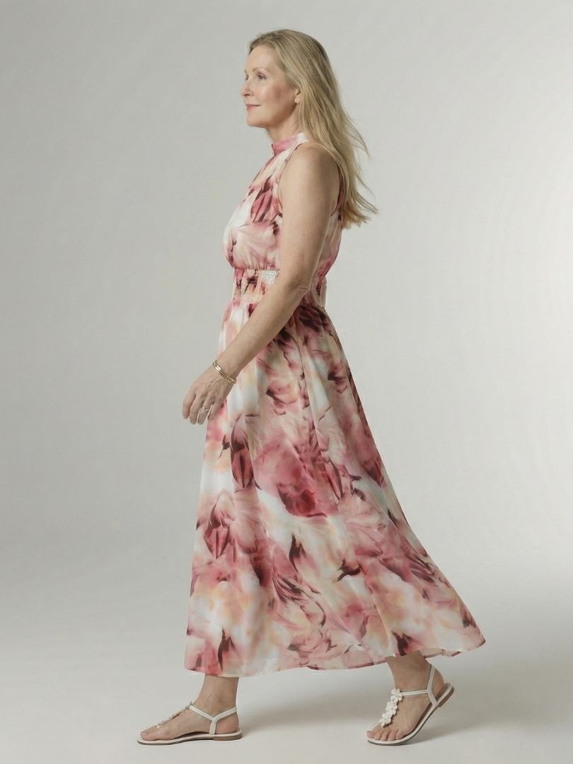 Elegant Lightweight Women's Halter Midi Dress