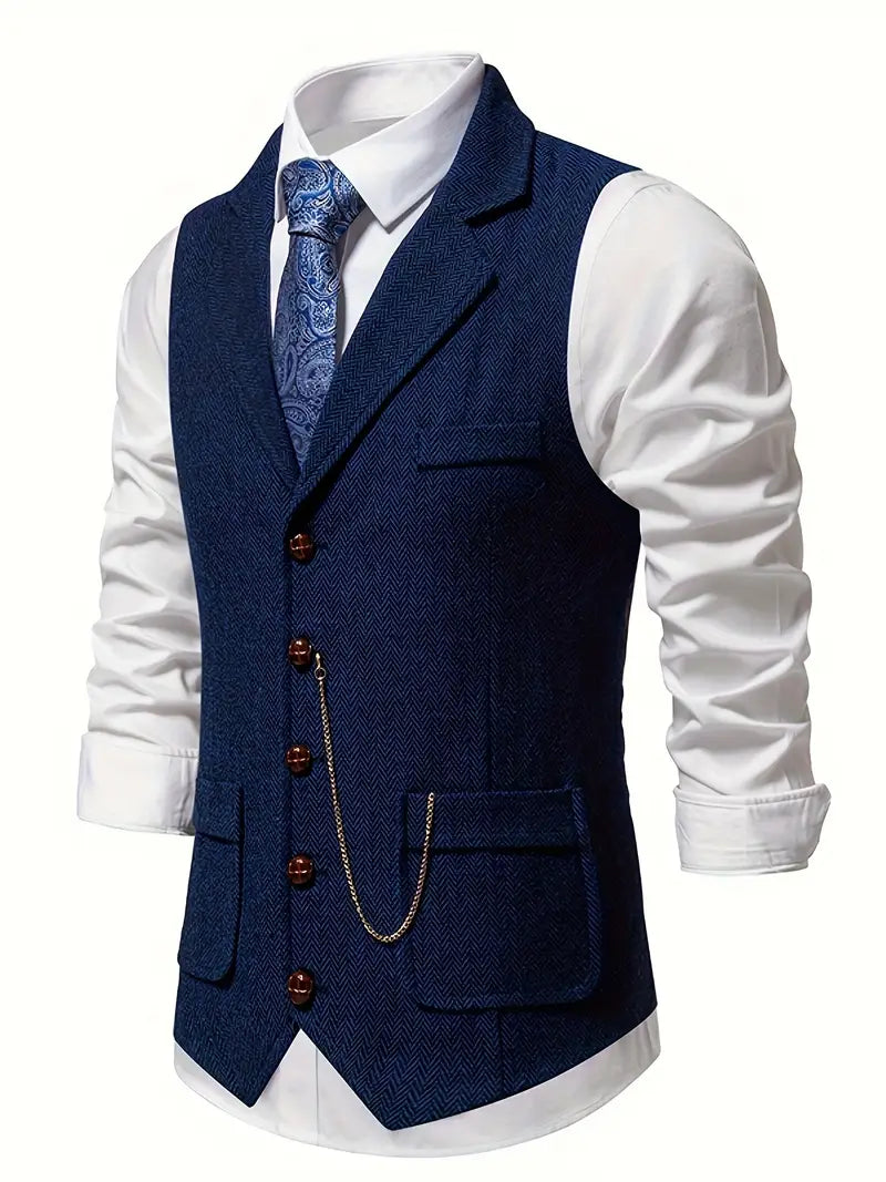 Elegant Men's Vest - Tailored Fit for Business and Casual Wear