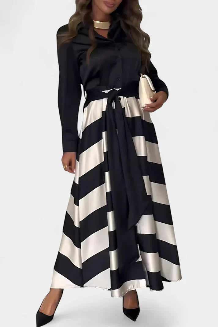 Elegant Striped Maxi Dress for Women