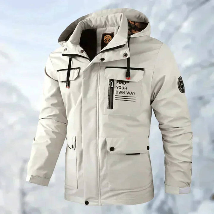 Men's Warm Lined Winter Jacket with Hood