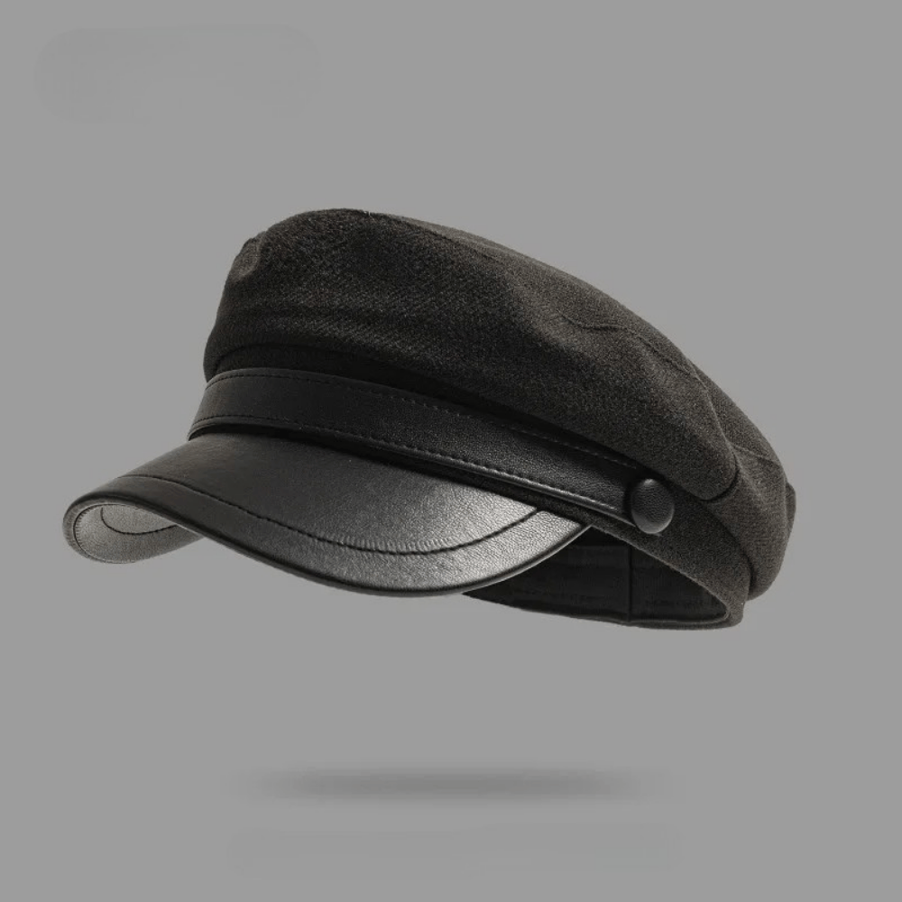 Classic Men's Fisherman Cap in Felt with Leather Brim