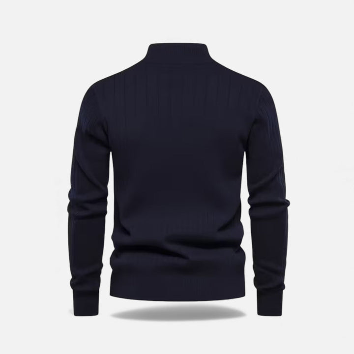 Warm Minimalist Men's Knit Zip Sweater