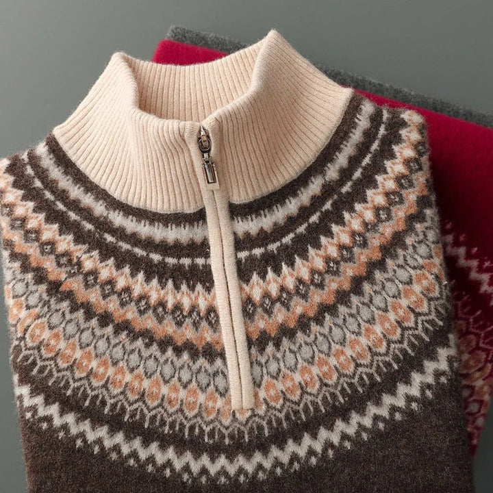 Men's Nordic Half-Zip Knit Sweater
