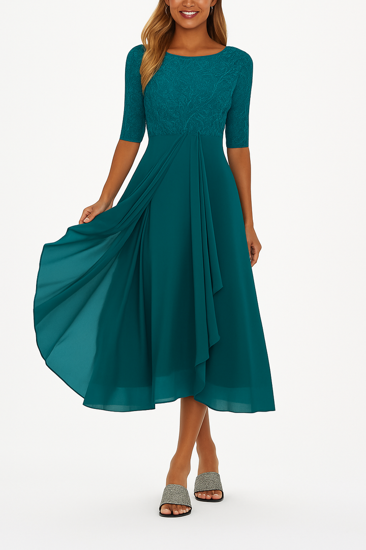 Elegant Summer Women's A-Line Midi Dress