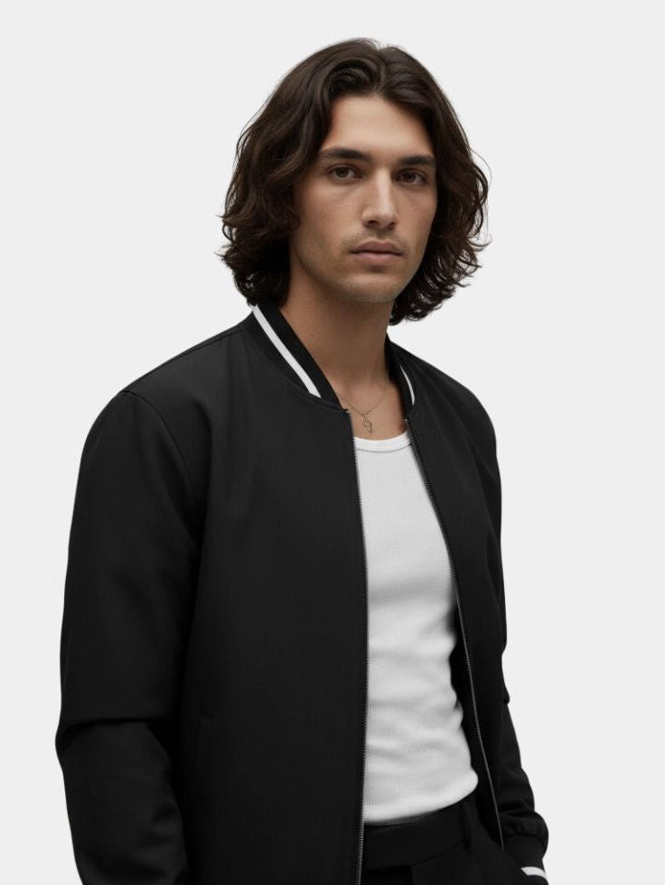 Men's Bomber Jacket Baseball Style - Casual Transitional Jacket with Premium Material