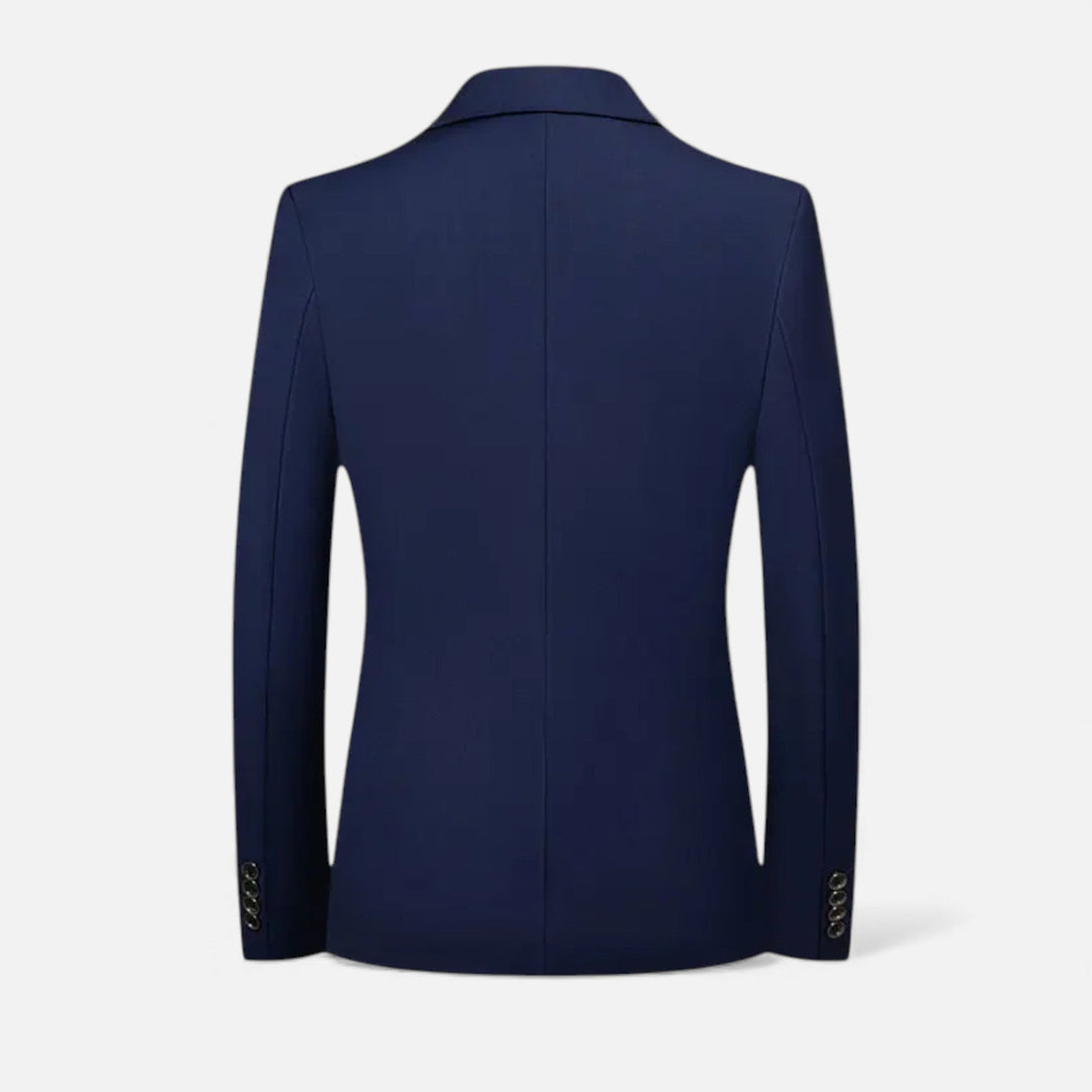 Elegant Single-Breasted Men's Blazer for Business and Formal Occasions