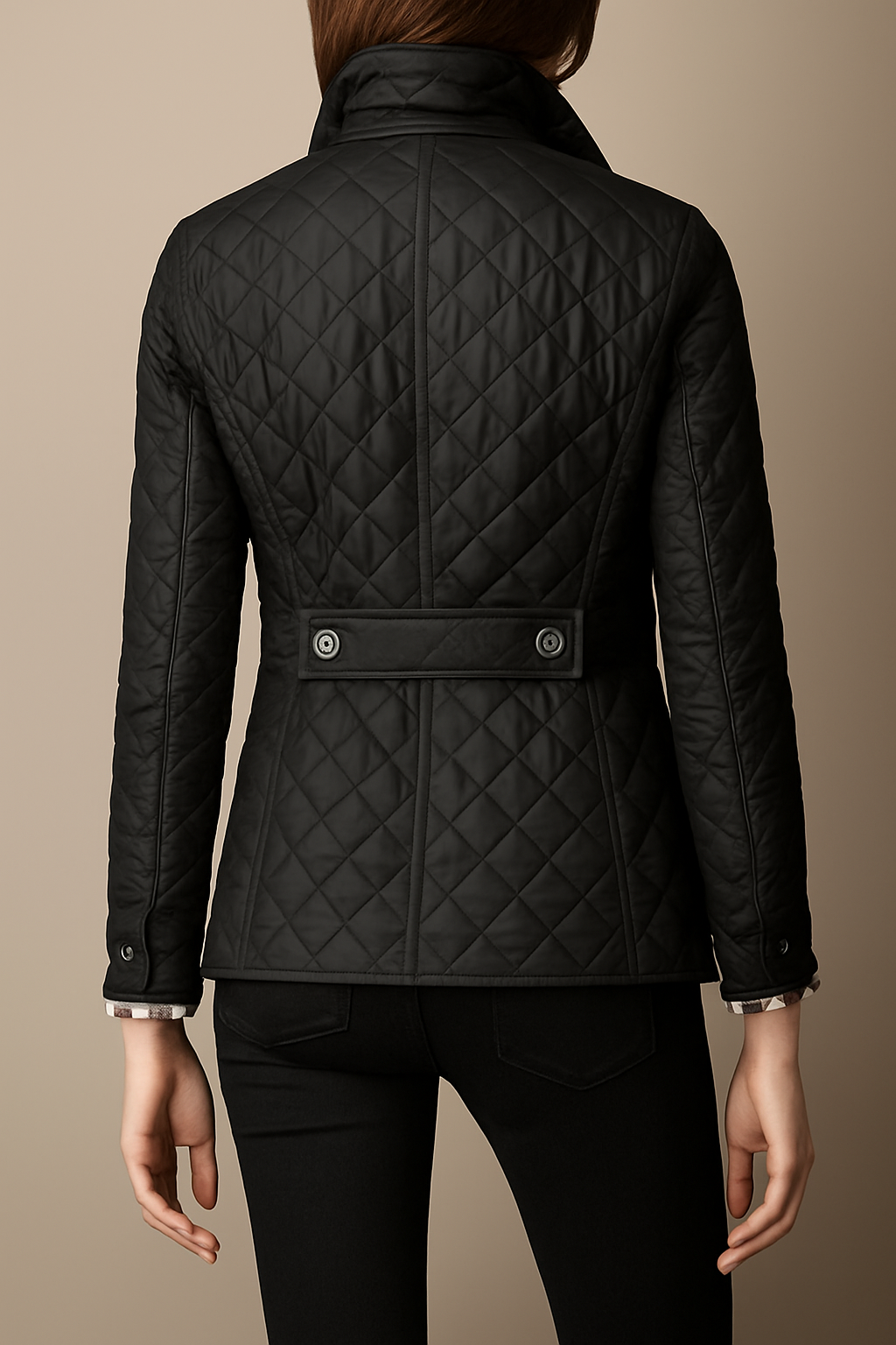 Elegant Women's Quilted Jacket with Buttons - Classic Winter Jacket for Office and Everyday Wear