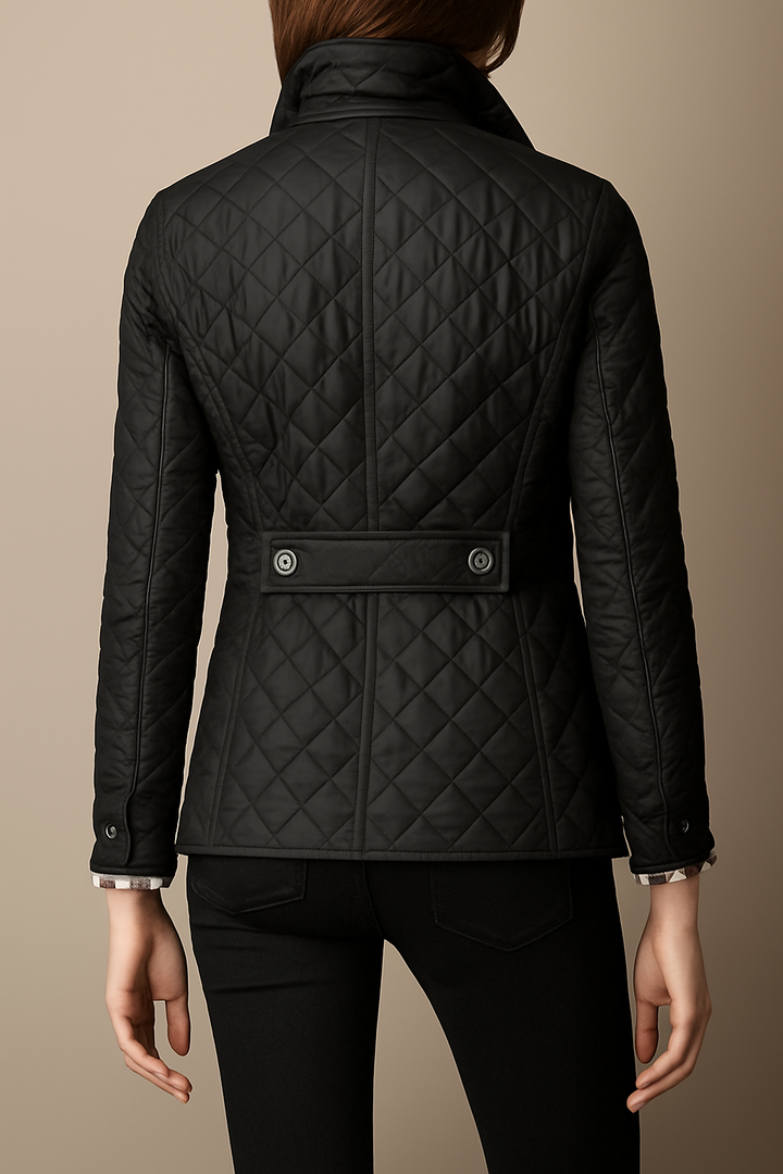 Elegant Women's Quilted Jacket with Buttons - Classic Winter Jacket for Office and Everyday Wear