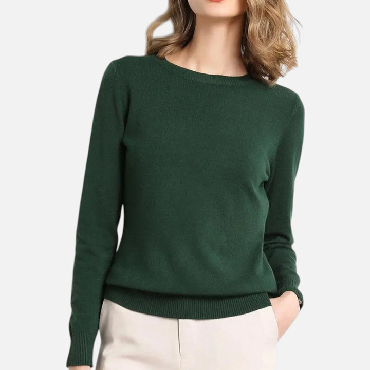 Lightweight Merino Wool Crew Neck Sweater for Women