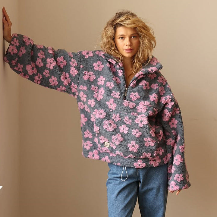 Women's Floral Fleece Pullover