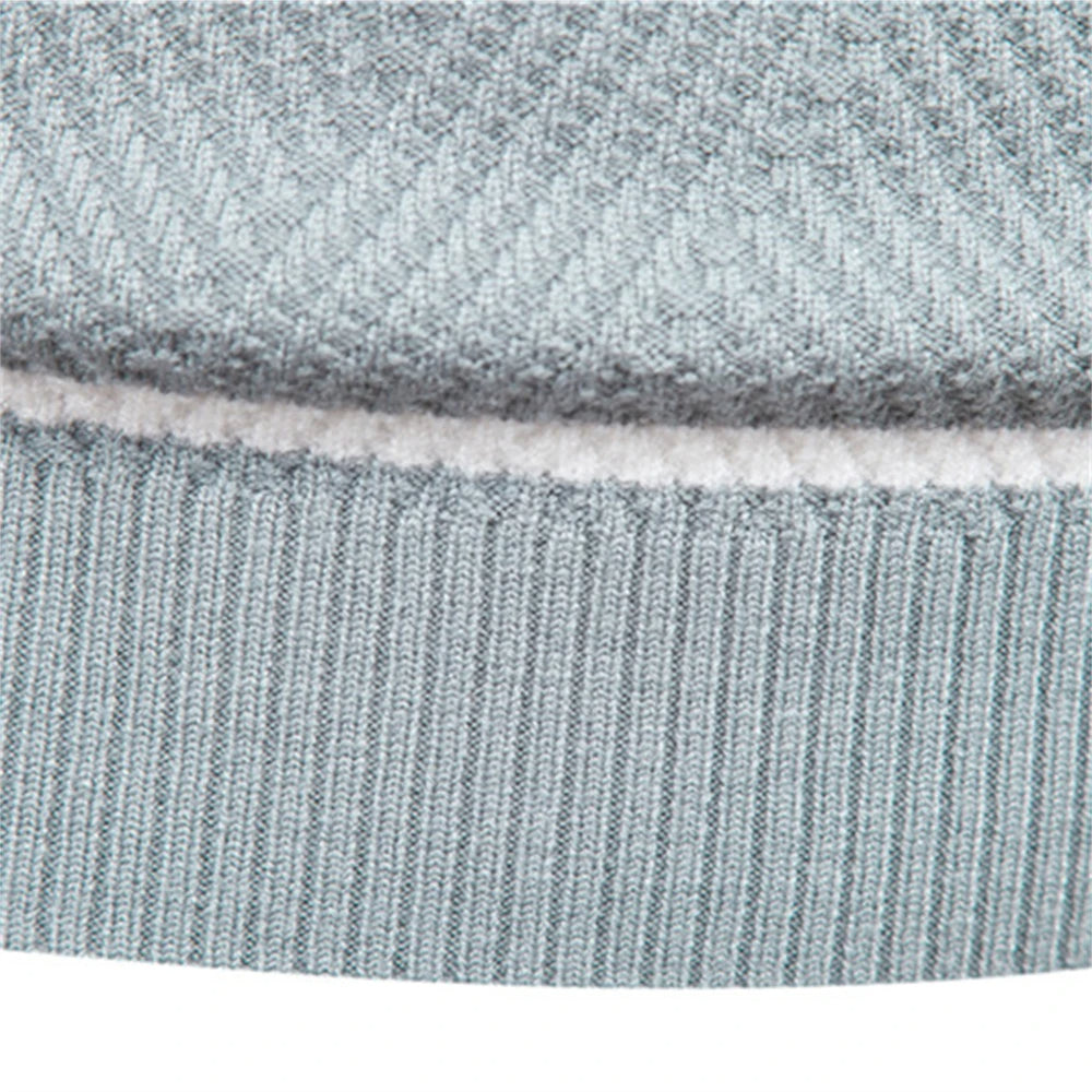 Patchwork Men's Knit Sweater Long Sleeve