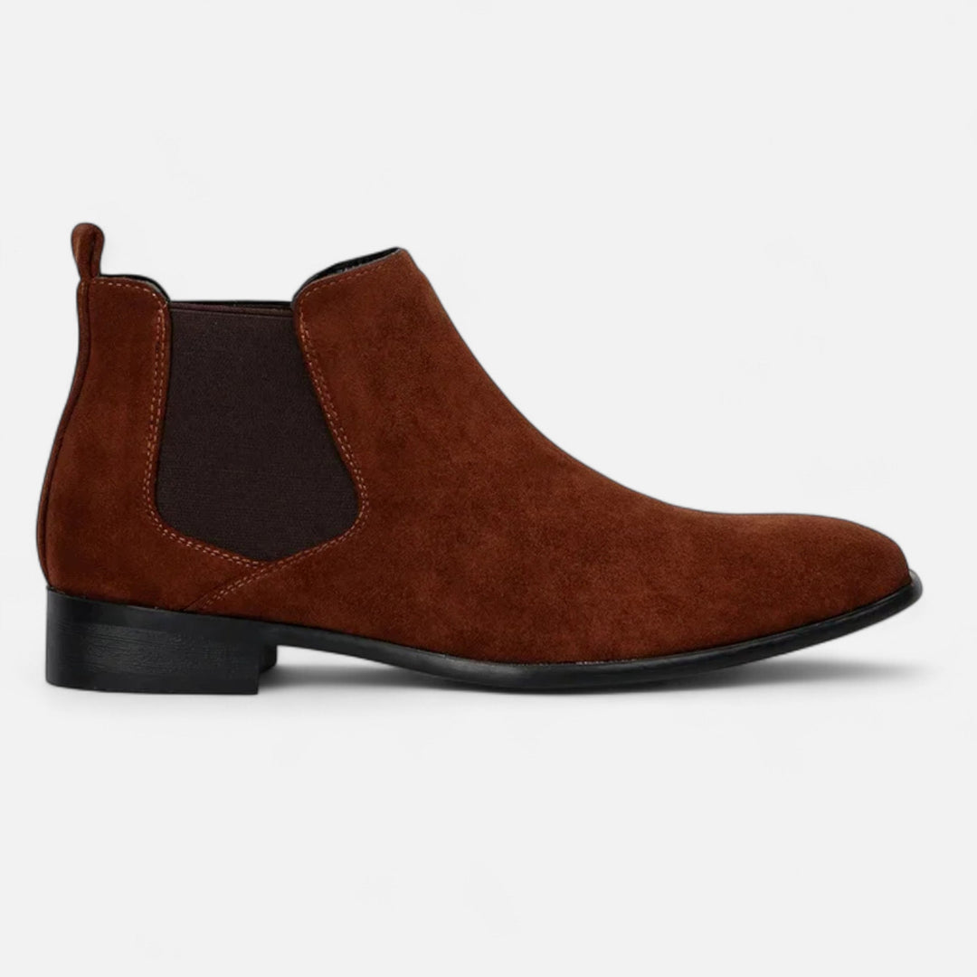 Men's Elegant Suede Chelsea Boots with Square Toe