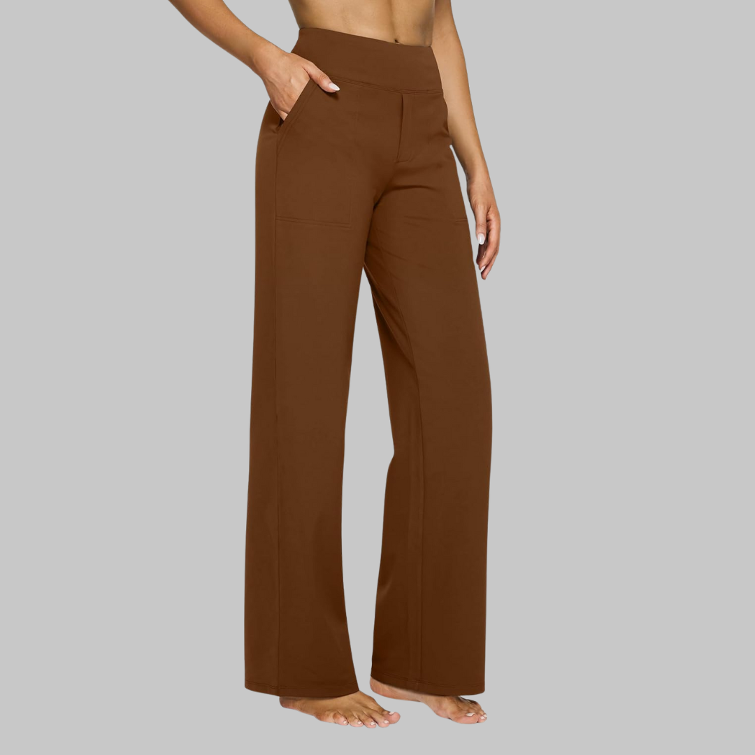 Women's Elegant Jersey Pants with Elastic Waistband