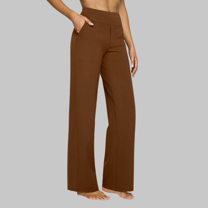 Women's Elegant Jersey Pants with Elastic Waistband