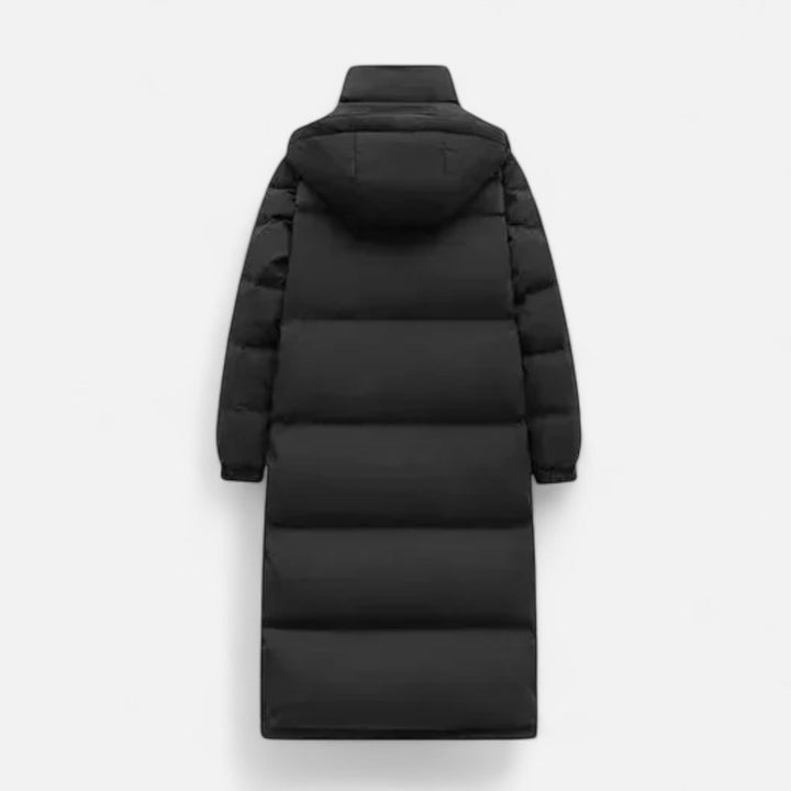 Long Warm Women's Quilted Jacket with Hood