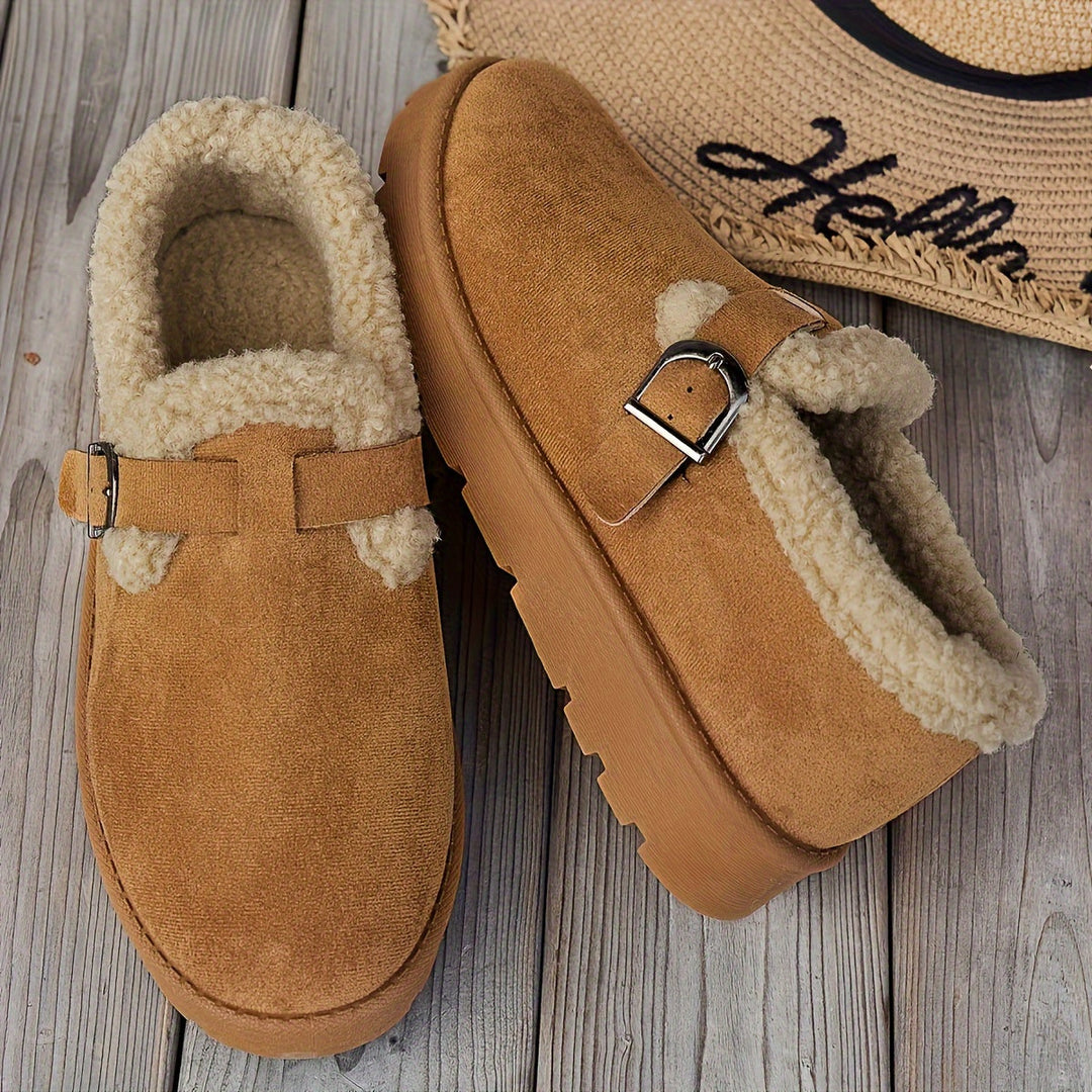 Cozy Women's Winter Ankle Boots with Warm Lining - Non-Slip Sole